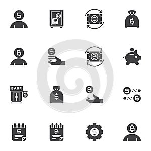 Banking and finance vector icons set