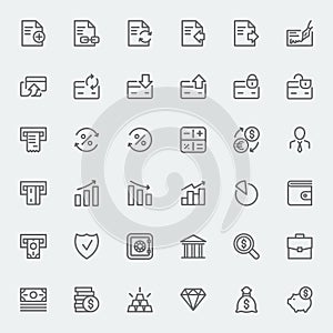 Banking and financial icons set