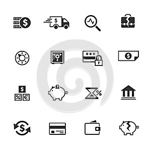 Banking icons set