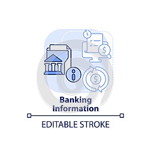 Banking information light blue concept icon