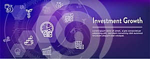 Banking, Investments and Growth Icon Set - Dollar Symbols, etc