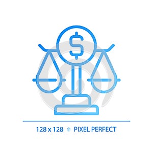 Banking law pixel perfect gradient linear vector icon