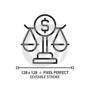 Banking law pixel perfect linear icon