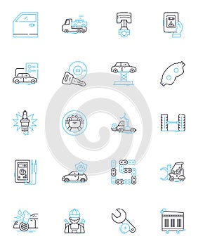 Banking market linear icons set. Financial, Investments, Credit, Loans, Capital, Interest, Accounts line vector and