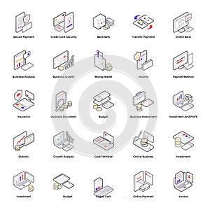 Banking and Money Isometric Icons Pack