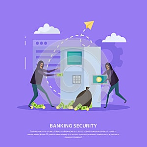 Banking Security Flat Background