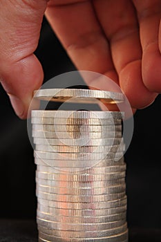 Banking silver coins