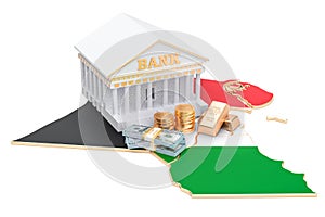 Banking system in Kuwait concept. 3D rendering