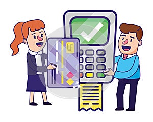 Banking teamwork financial planning dataphone