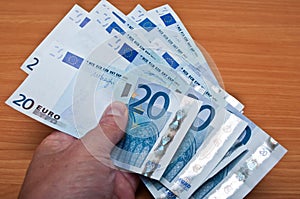 Banknot of twenty euros