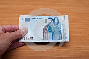 Banknot of twenty euros