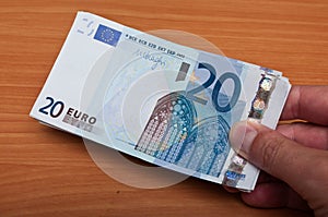 Banknot of twenty euros