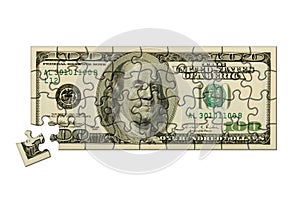 Banknote 100 dollars puzzle