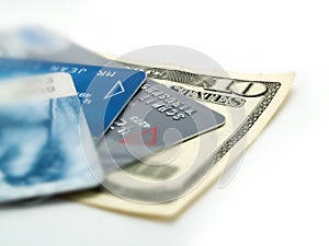 Banknote and credit cards