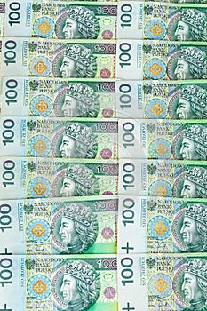 Banknotes of 100 PLN (polish zloty)