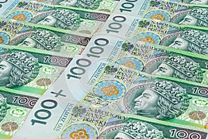 Banknotes of 100 PLN (polish zloty)