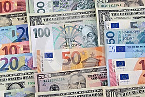 Banknotes of different countries