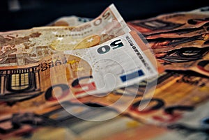 Banknotes of 50 euros. photo