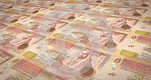 Banknotes of five jordanian dinars of Jordan rolling, cash money, loop