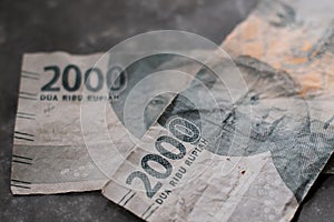 Banknotes with a nominal value of 2000 IDR