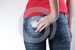 banknotes in the pocket