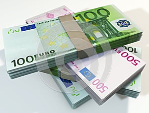 Banknotes stack of Euros