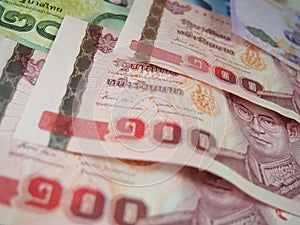 Banknotes of Thai Baht Money Background