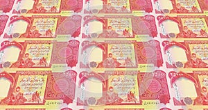 Banknotes of twenty five thousand dinars iraq rolling, cash money, loop