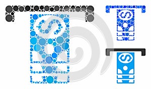 Banknotes withdraw Composition Icon of Spheric Items