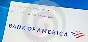 Bankofamerica.com Web Site. Selective focus.