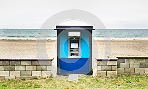 Bankomat for tourists on the beach