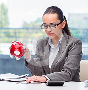 Bankrupt broke businesswoman with piggy bank