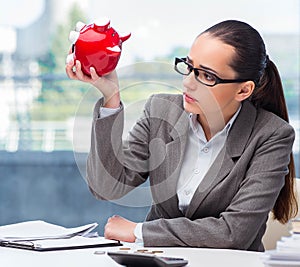 Bankrupt broke businesswoman with piggy bank