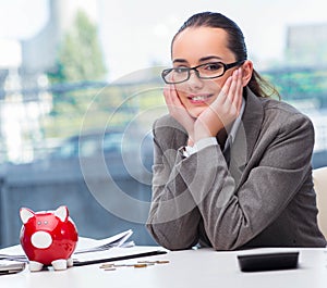 Bankrupt broke businesswoman with piggy bank