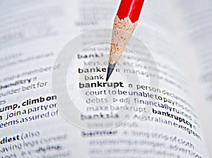 Bankrupt; effects of recession. photo