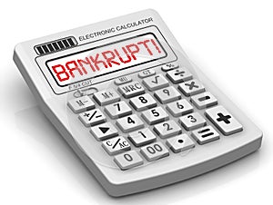 Bankrupt! Message on the electronic calculator