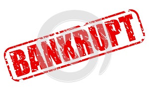BANKRUPT red stamp text photo