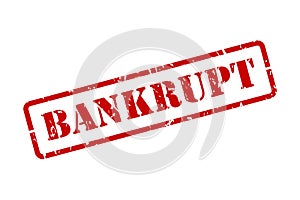 Bankrupt Red Rubber Stamp Vector