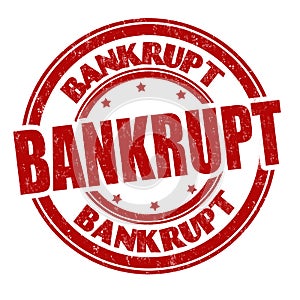 Bankrupt sign or stamp