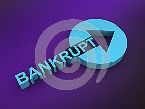 bankrupt word on purple
