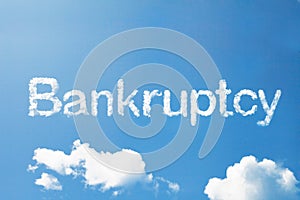 Bankruptcy cloud word on sky photo