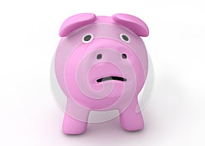 Bankruptcy crisis concept - sad piggy bank