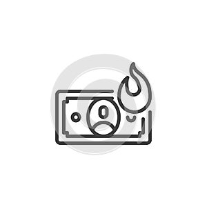 Bankruptcy, financial crisis line icon