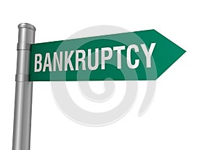 Bankruptcy road sign