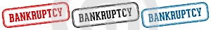 bankruptcy stamp. bankruptcy rectangular stamp set isolated on white background