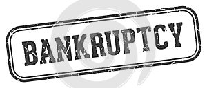bankruptcy stamp. bankruptcy rectangular stamp on white background