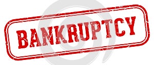 bankruptcy stamp. bankruptcy rectangular stamp on white background