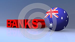 Banks with Australia flag on blue