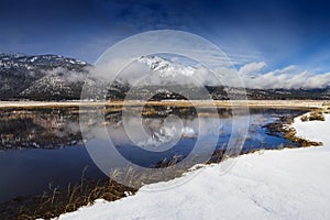 Banks of lake in Slide Mountain, Washoe Valley, Nevada