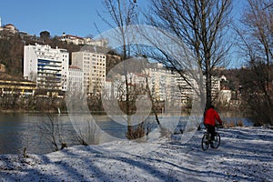 Banks of Rhone river in Lyon